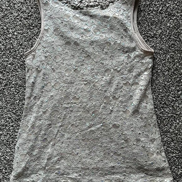 Light Brown Festive Holiday Lace Skirt, Womens Sm Sequins & Floral Design Skirt - Picture 4 of 7